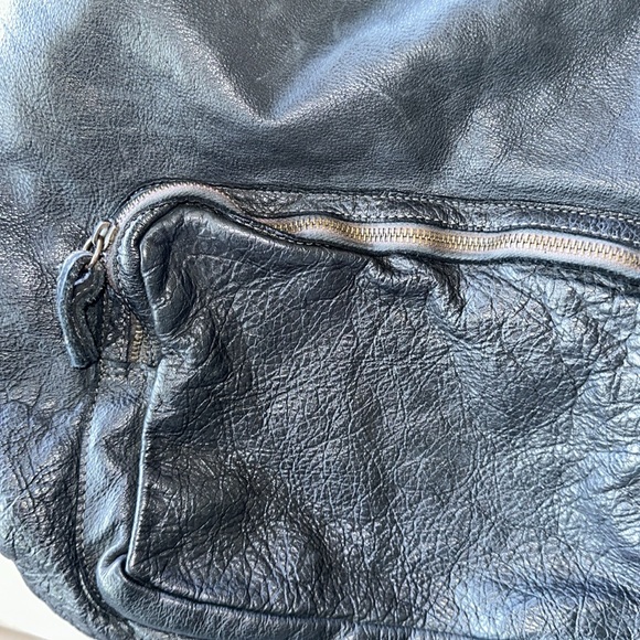 Civico 93 Genuine Italian Leather Purse Backpack Charcoal - Picture 3 of 7